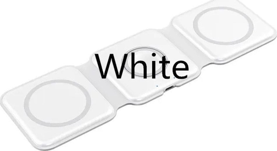 Ładowarka 1stCOOL bezprzewodowa przenośna QI ładowarka 3v1, MagSafe, USB-C, biała