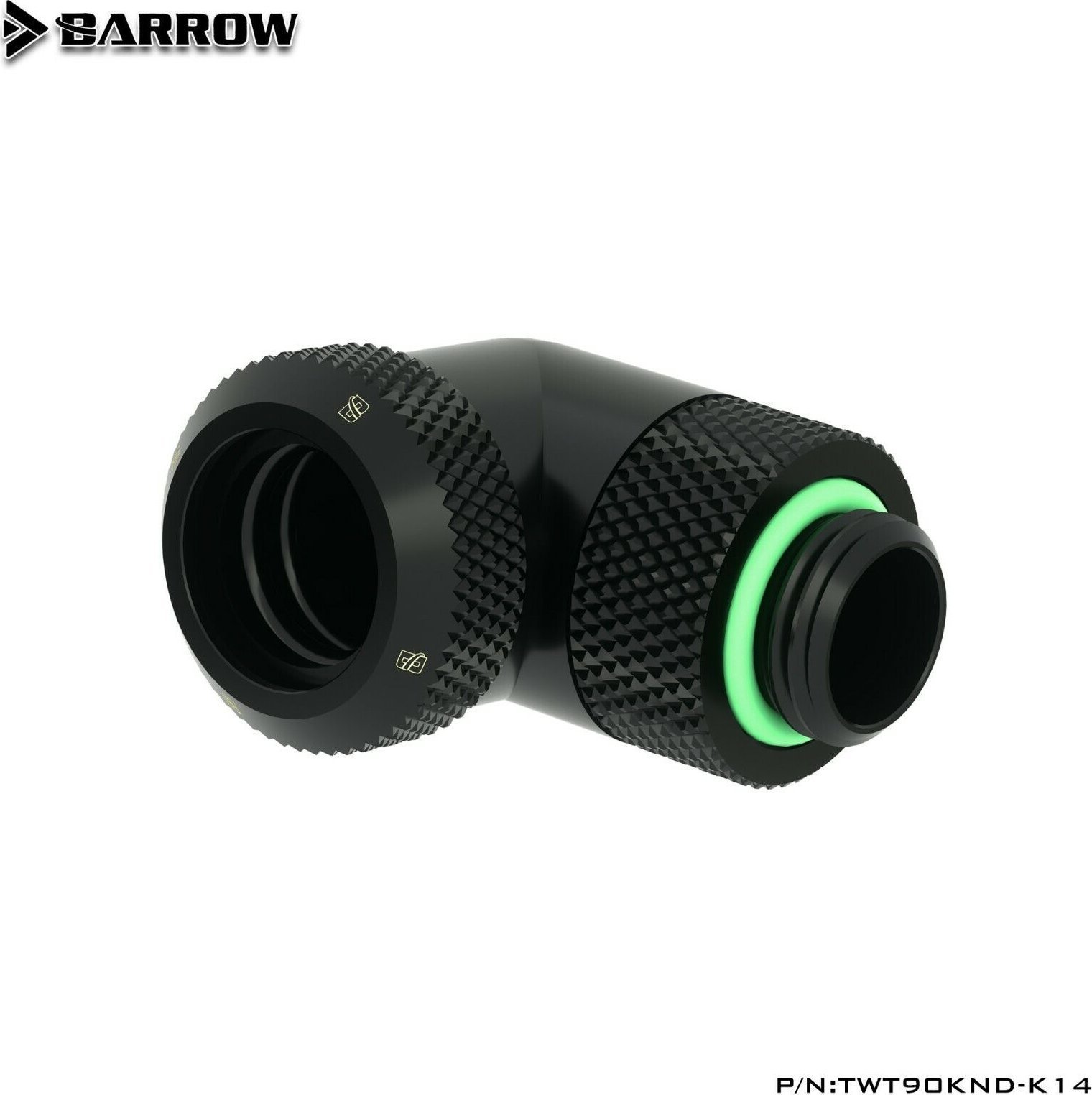 Barrow Multi-Link Adapter Złącze 90 stopni G1/4 Zoll AG na 14mm AD Hardtube - obrotowe czarny