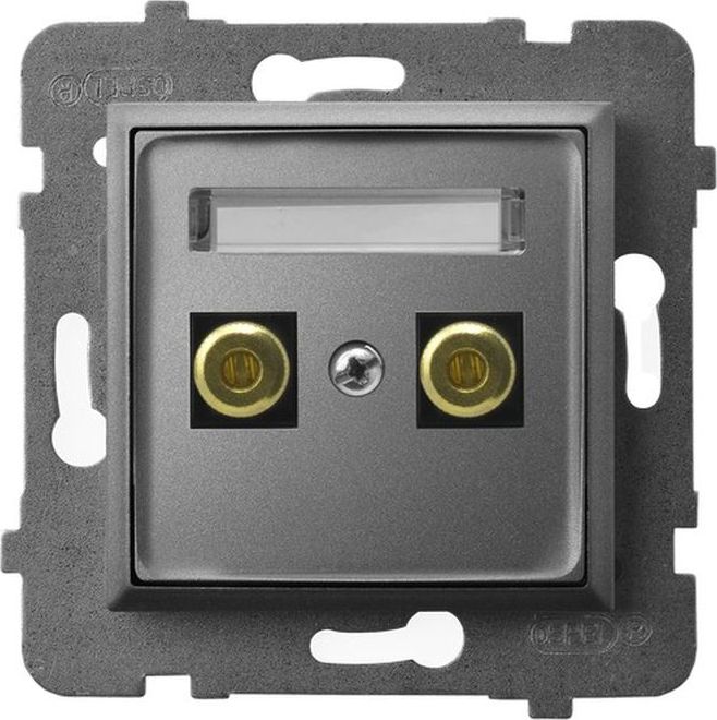 Ospel ARIA Gniazdo głośnikowe pojedyncze szary mat GGN-1U/m/70