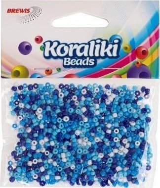 BREWIS Koraliki akrylowe do nawlekania białe niebieskie