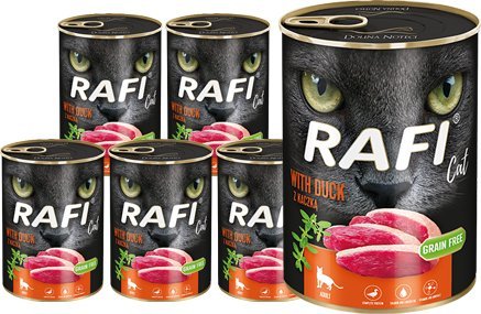 Mokra karma dla kota Rafi Cat Adult z kaczką zestaw 12 x 400 g