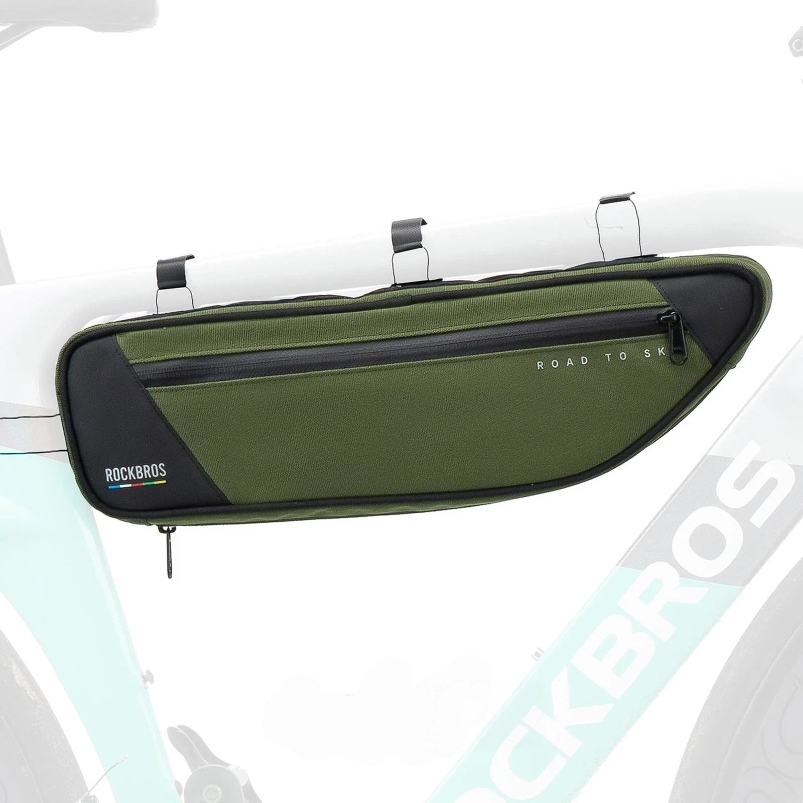 RockBros Torba pod ramę 2L TL003 Road to Sky wodoodporna – zielona (5907769391934)
