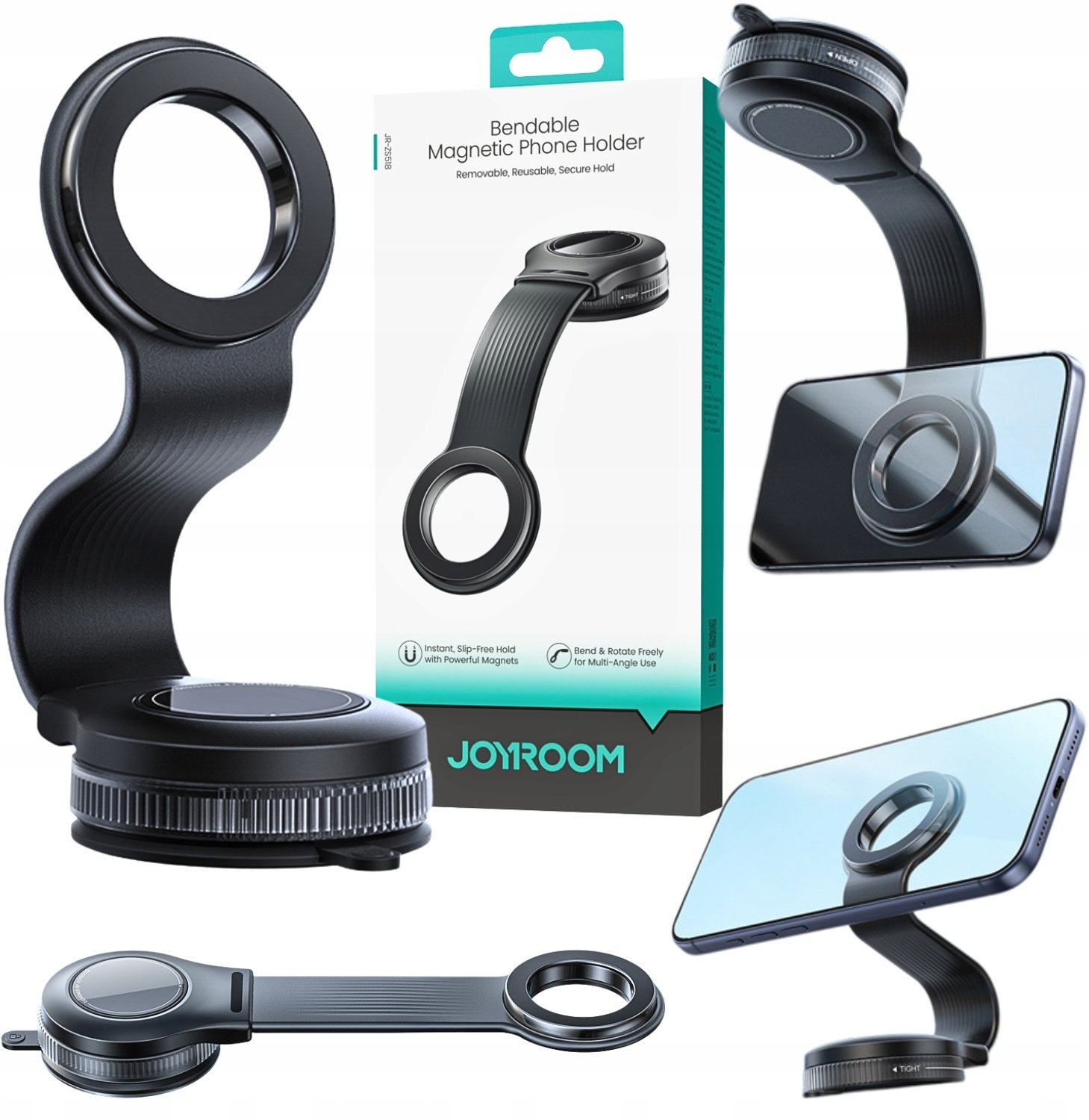 Joyroom Joyroom JR-ZS518 Bendable Magnetic Phone Holder-Black