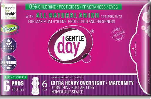 Zdjęcia - Żel pod prysznic GENTLE DAY  PODPASKI HIGIENICZNE POPORODOWE 6 szt.(podpaski, tampony, wkładki)