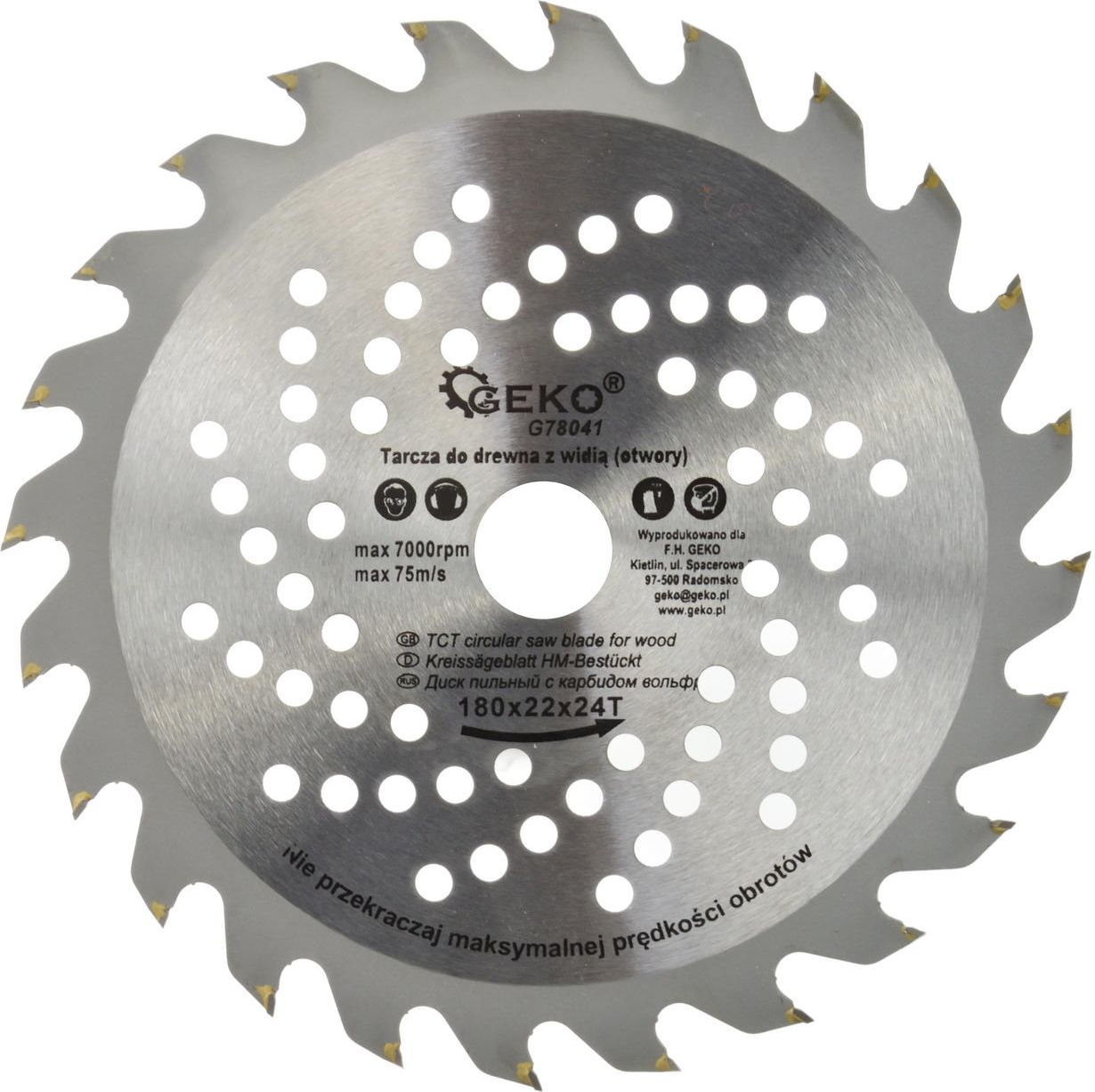 Geko Tarcza do drewna 180x22x24T(otwory)(100)