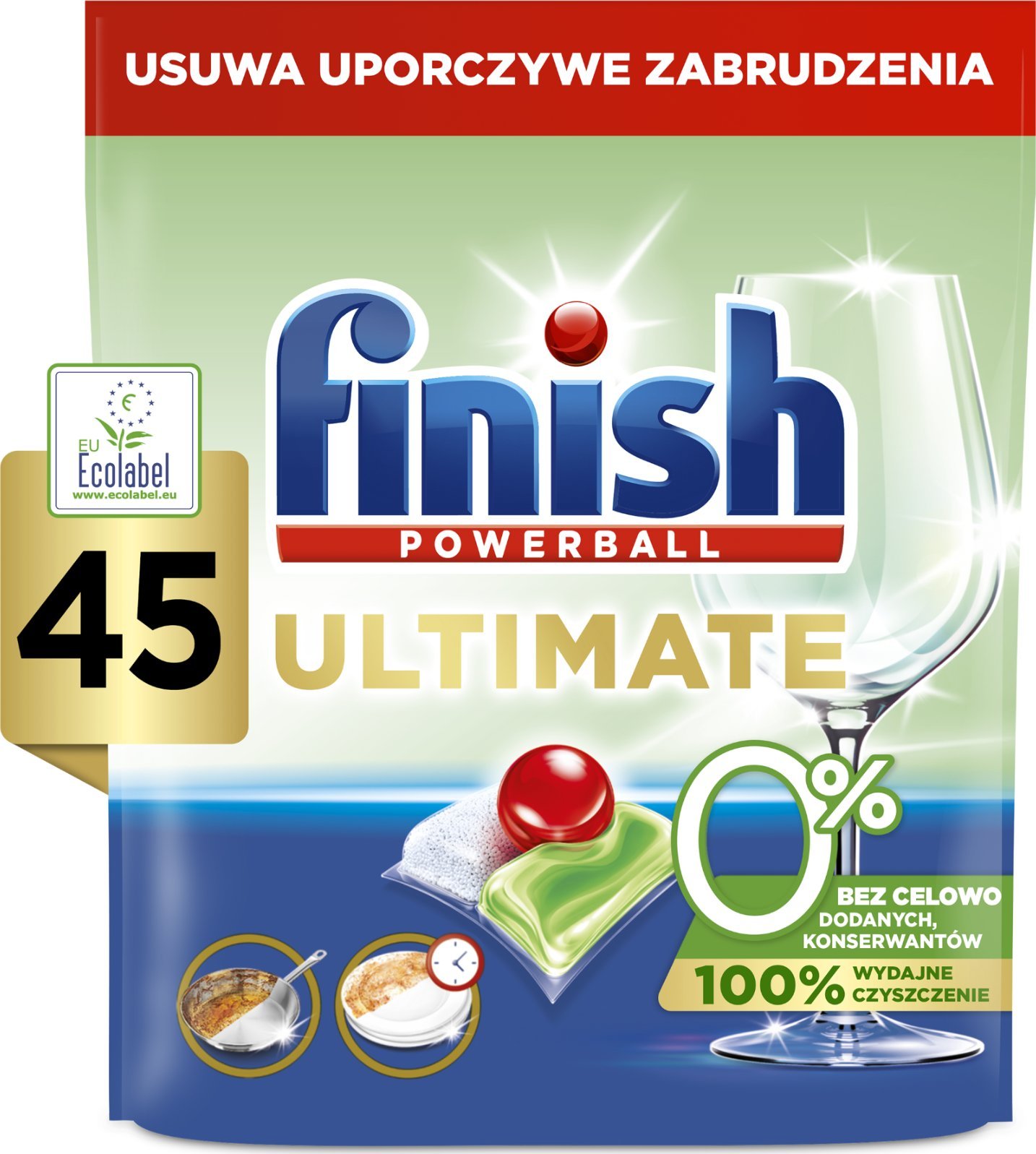 Finish Kapsułki do zmywarki Powerball Ultimate 0% 45 szt.