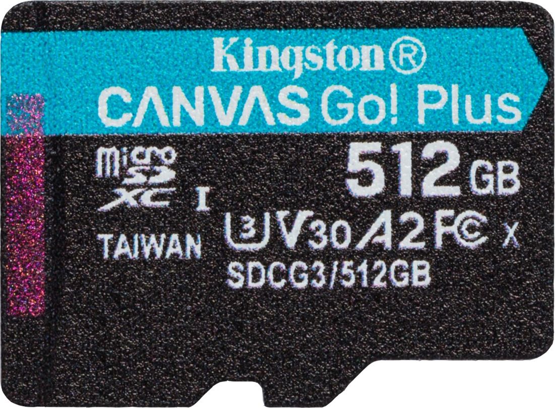 Karta Kingston Canvas Go! Plus MicroSDXC 512 GB Class 10 UHS-I/U3 A2 V30 (SDCG3/512GBSP)
