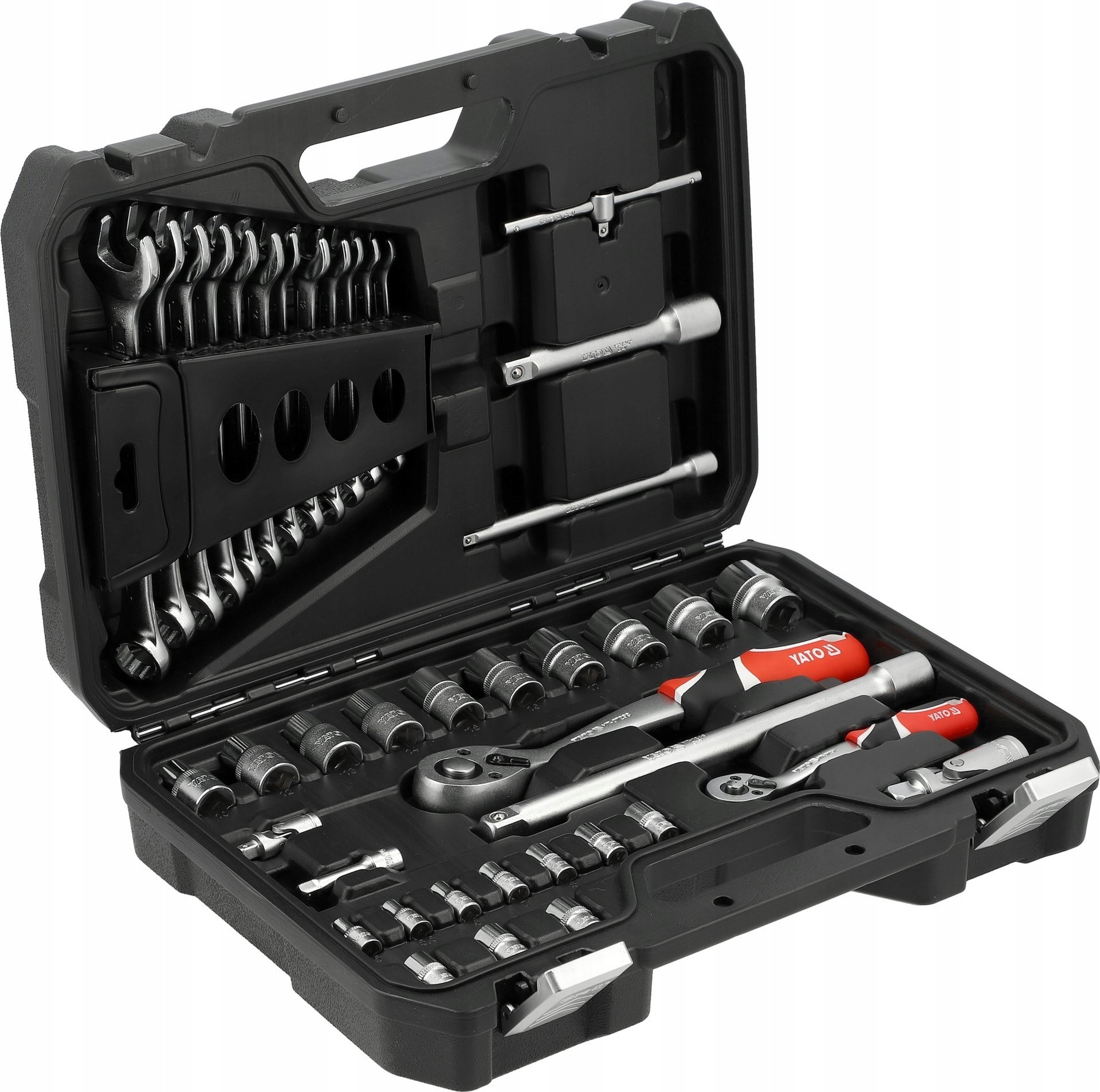 ZESTAW NARZĘDZIOWY 1/4'; 1/2' 41 PCS NASADKI GRZECHOTKA YT-38742