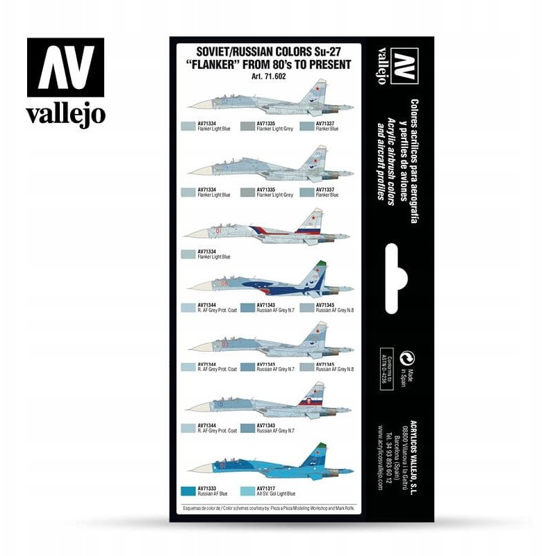 Vallejo Vallejo: 71.602 - Model Air - Air War - Soviet/Russian Colors Su-27 "Flanker" from 80s to Pr...