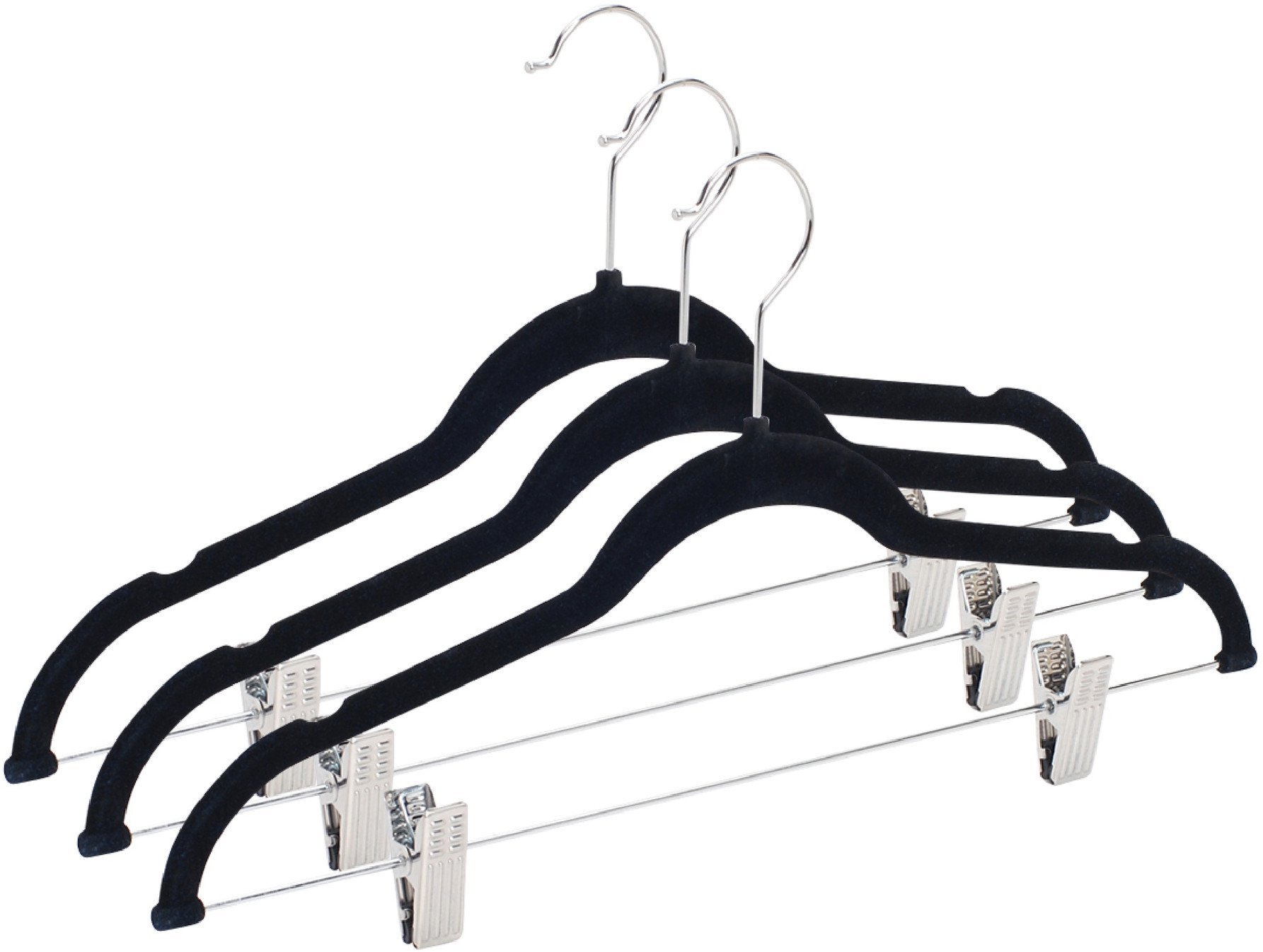 Domoletti VELVET HANGER CLIPS BLACK LSV023 3PCS