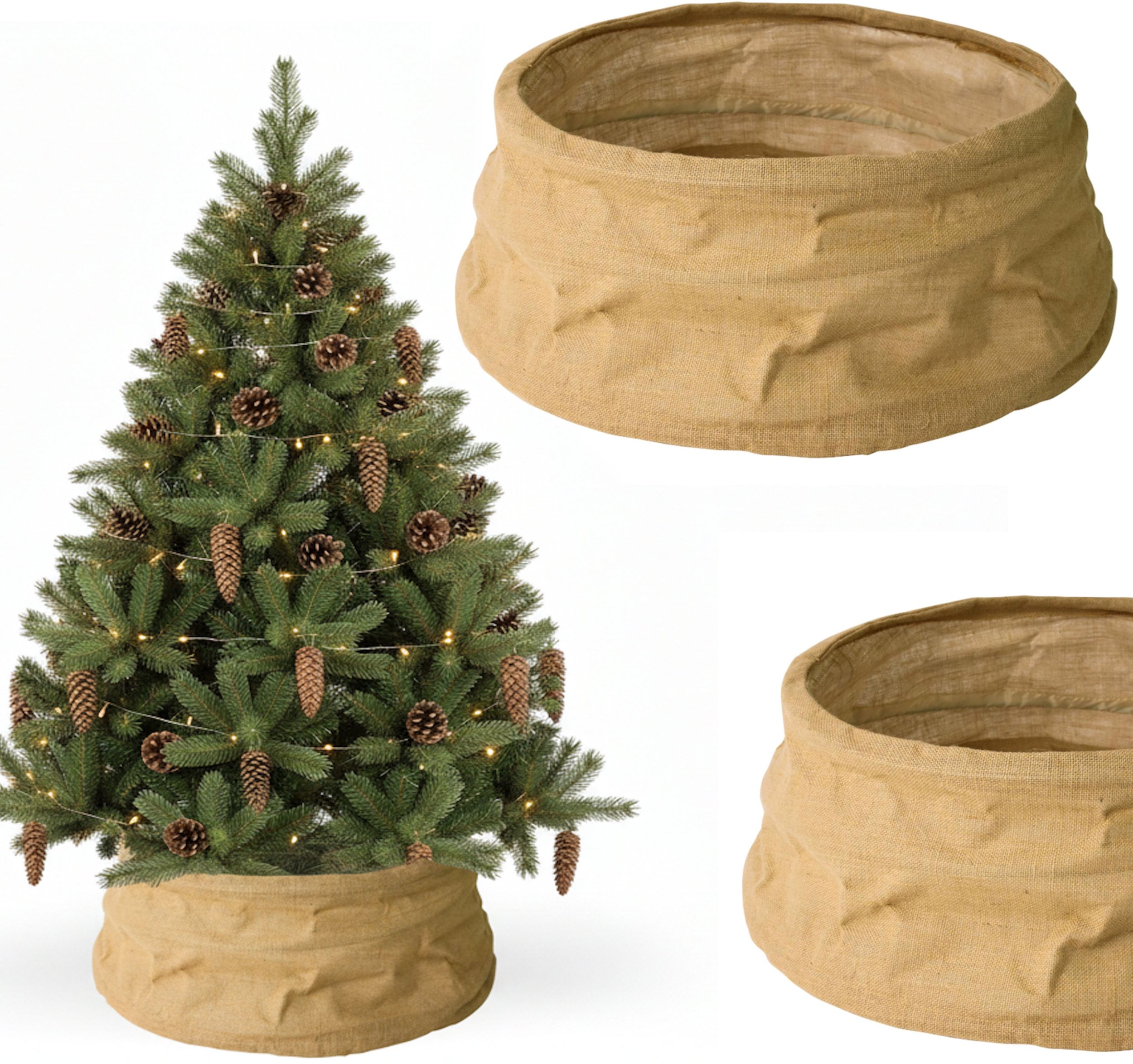 Coil Coil osłonka na stojak choinkowy osłona na donicę z juty średnica 66 cm wys 25cm.