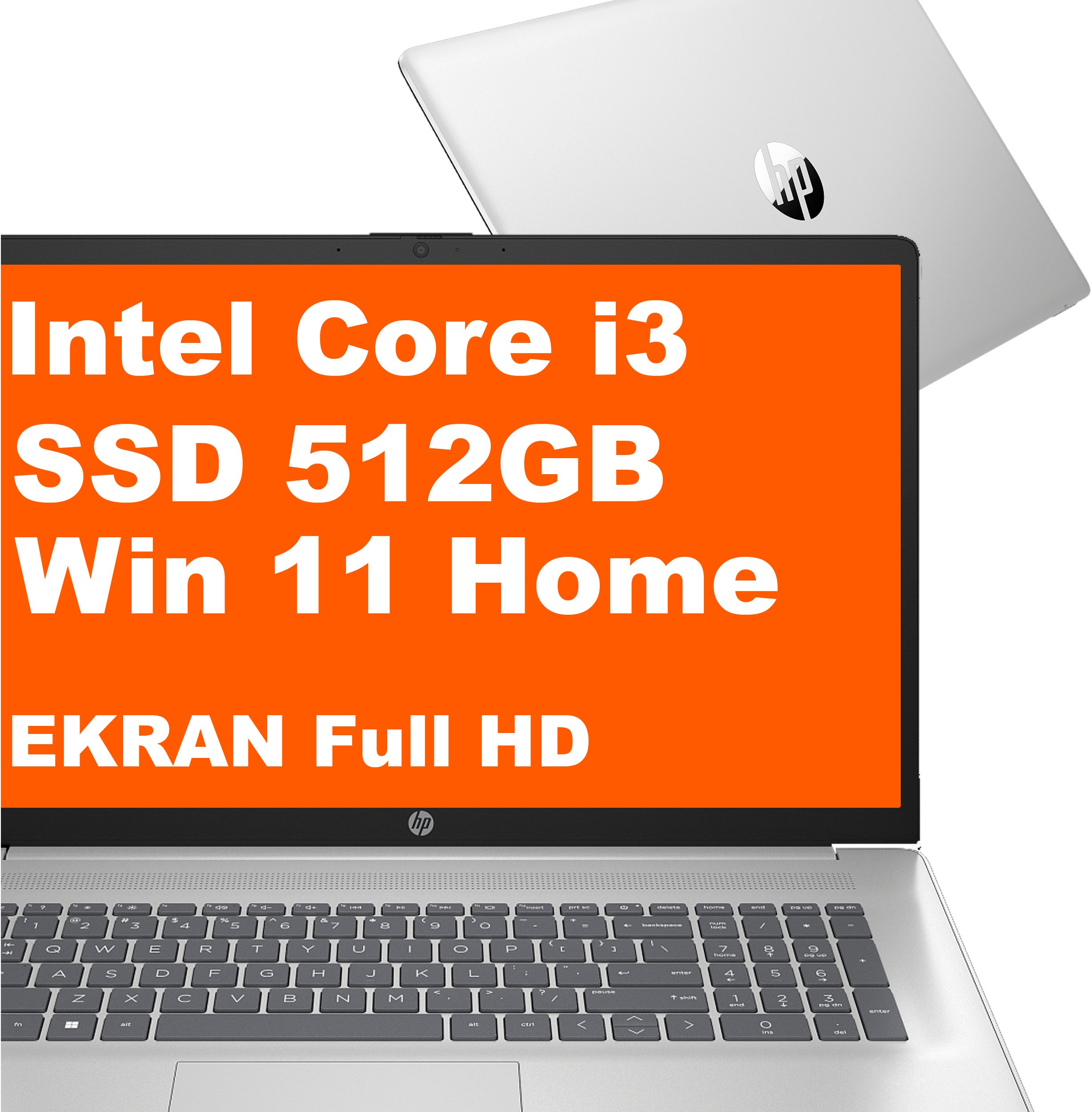 Laptop HP HP Laptop 17-cn3083st / B5RH2UA / Intel i3 / 8GB / 512GB / Intel UHD / FullHD / Win 11 / Srebrny