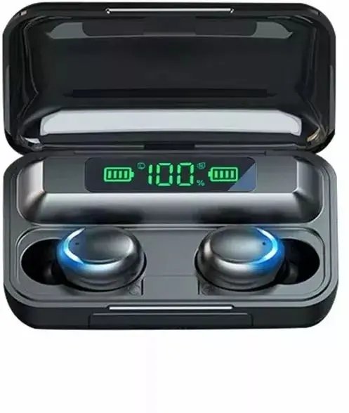 WOW WoW 5C Sportowe & Rozrywkowe Super-dopasowane TWS Bluetooth 5.1 Stereo Słuchawki z HD Mikrofonem LED ładowania USB Powerbank Czarne (WOW
