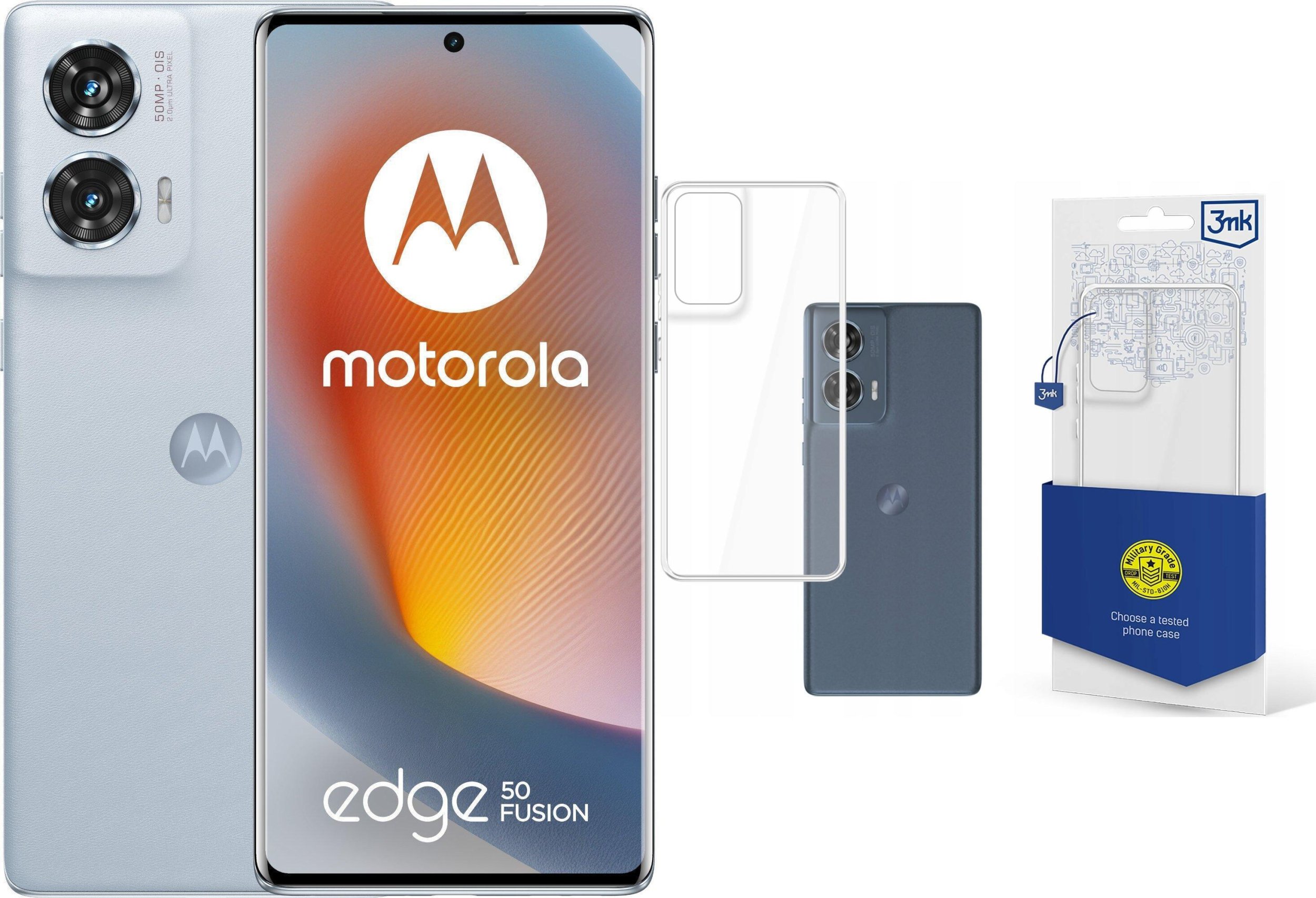 Smartfon Motorola Edge 50 Fusion 5G 8/256GB Niebieski (TKOMOTSZA0486) + Etui Clear Case