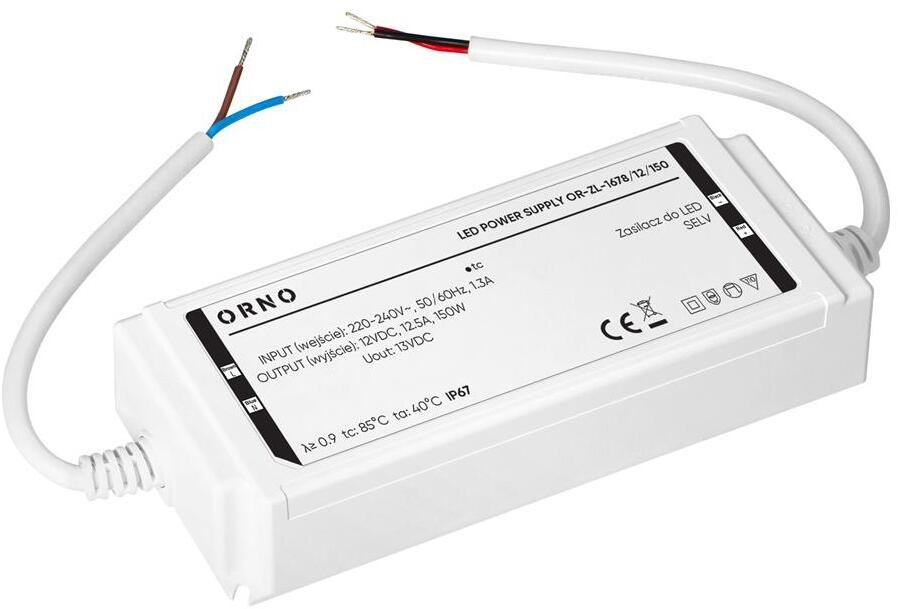 Orno Zasilacz LED , hermetyczny, 12V, 150W, IP67