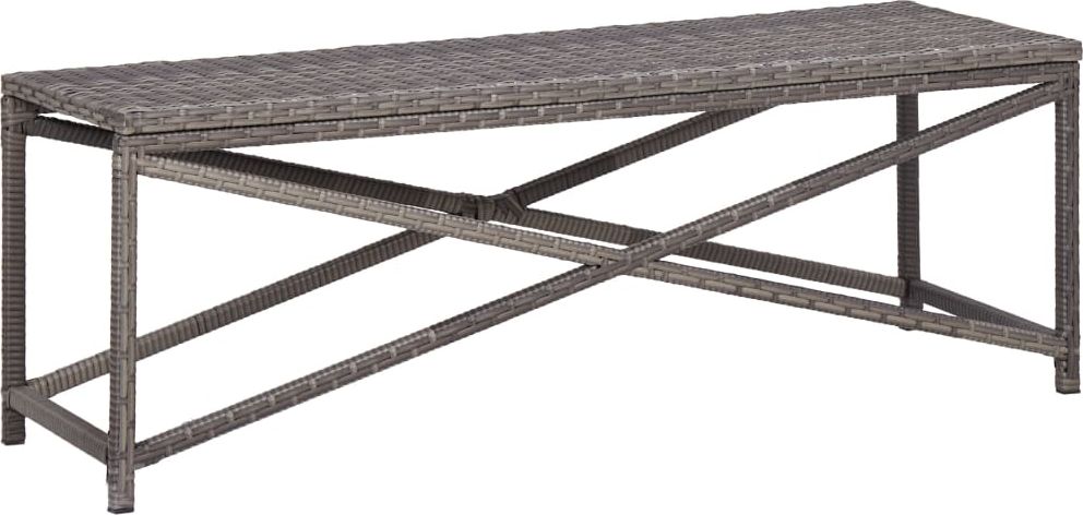 vidaXL ławka ogrodowa, 120 cm, polirattan, szara (46211)