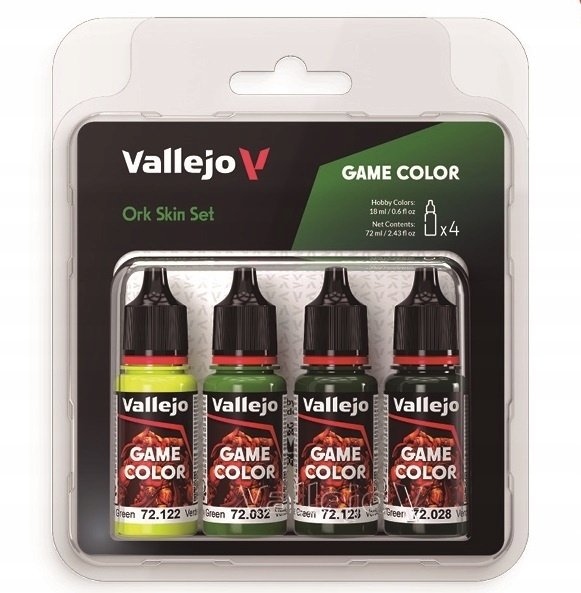 Vallejo Vallejo: 72.391 - Game Color - Ork Skin Set (4x18 ml)