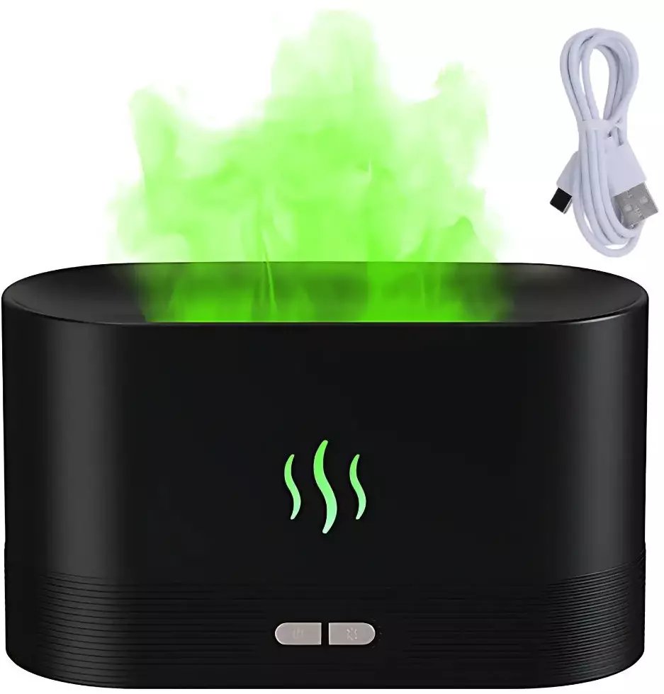 Nawilżacz Powietrza z Realistycznym Efektem Ognia - Dyfuzor Zapachowy RGB