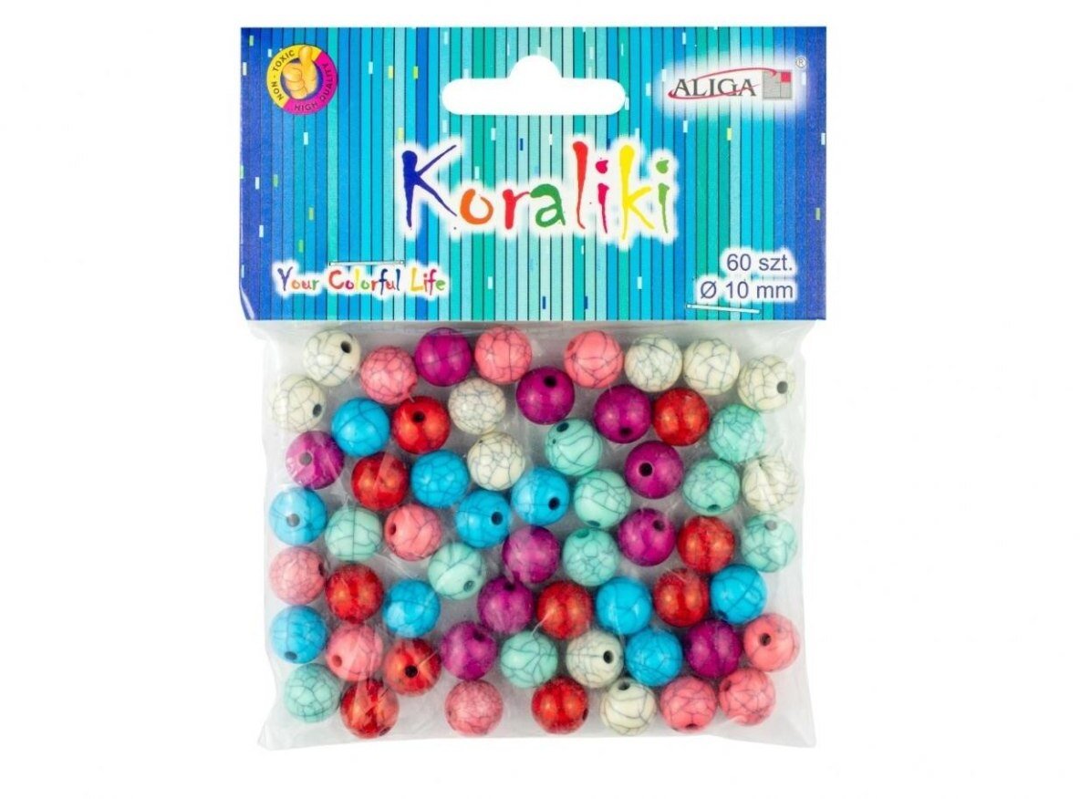 Aliga Koraliki plastikowe 10mm 60szt