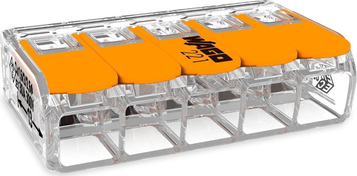 Wago Szybkozłączka uniwersalna 5x0,5-6mm transparentna 221-615
