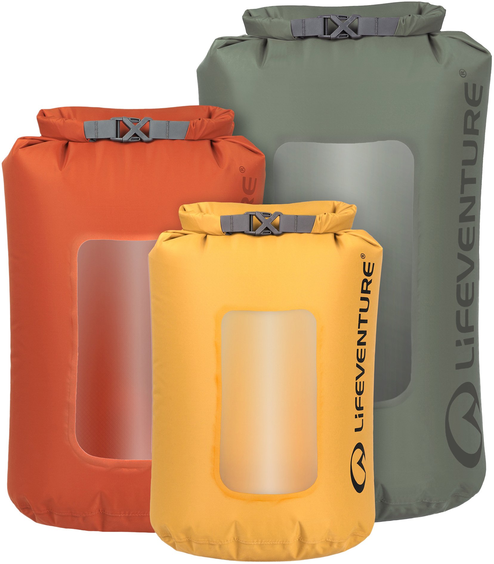 Lifeventure Stormlight Window Dry Bag Multipack - 3PK (5l, 10L, 25L) Earth Tones