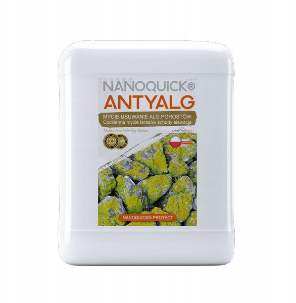 Mycie Usuwanie Zielonych Nalotów Kostka Elewacja NANOQUICK Antyalg 20L