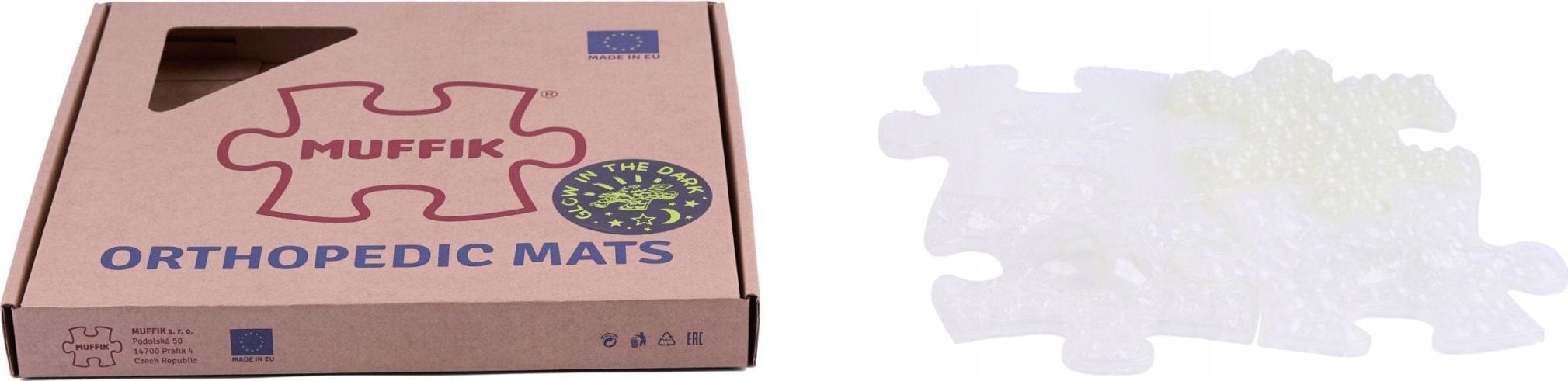 Askato Mata Sensoryczna Ortopedyczna ZESTAW ŚWIECĄCY 4w1 4 PUZZLE SENSORYKA MUFFIK / MFK-096