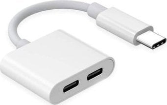 Adapter USB Mocco USB-C - USB-C x2 Biały (4752168123195)