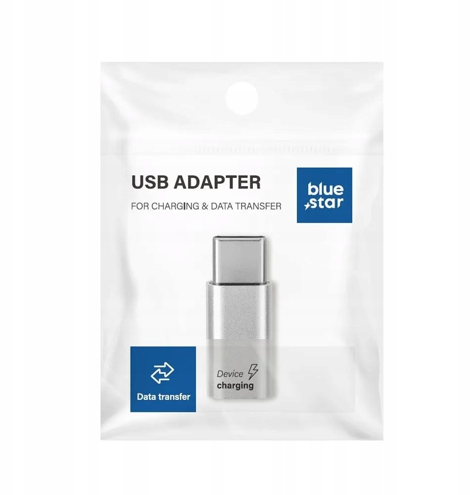 Adapter USB Bluestar Adapter Micro USB do Typ C Blue Star biały