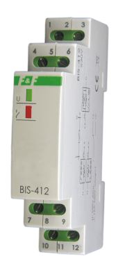 F&F Przekaźnik impulsowy grupowy 24VAC/DC 16A na szynę TH35 - BIS-412 24V