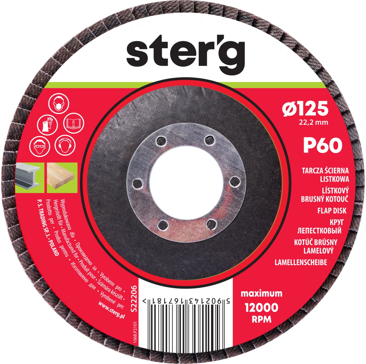 Sterg STER'G Ściernica listkowa 125x22.2 mm P60 agresywne szlifowanie