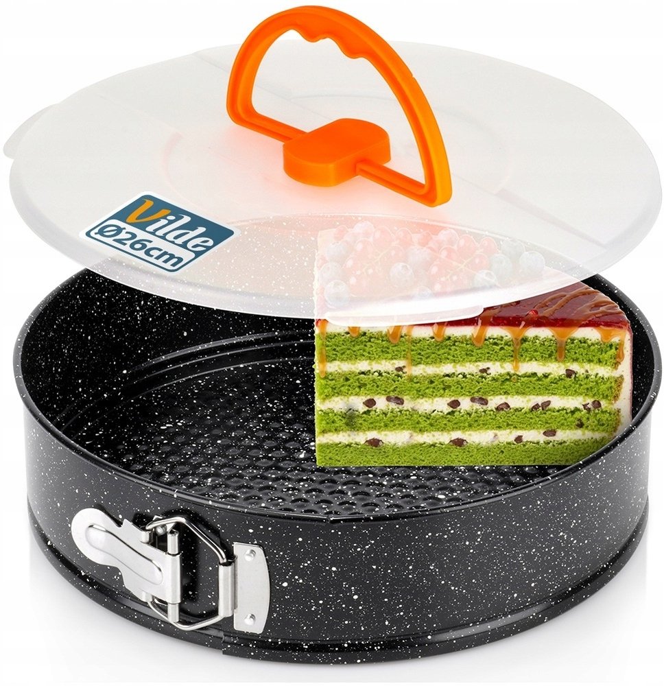 NAVA Tortownica rozpinana 26 cm z Pokrywką do Przenoszenia granitowa (Ori_279061)