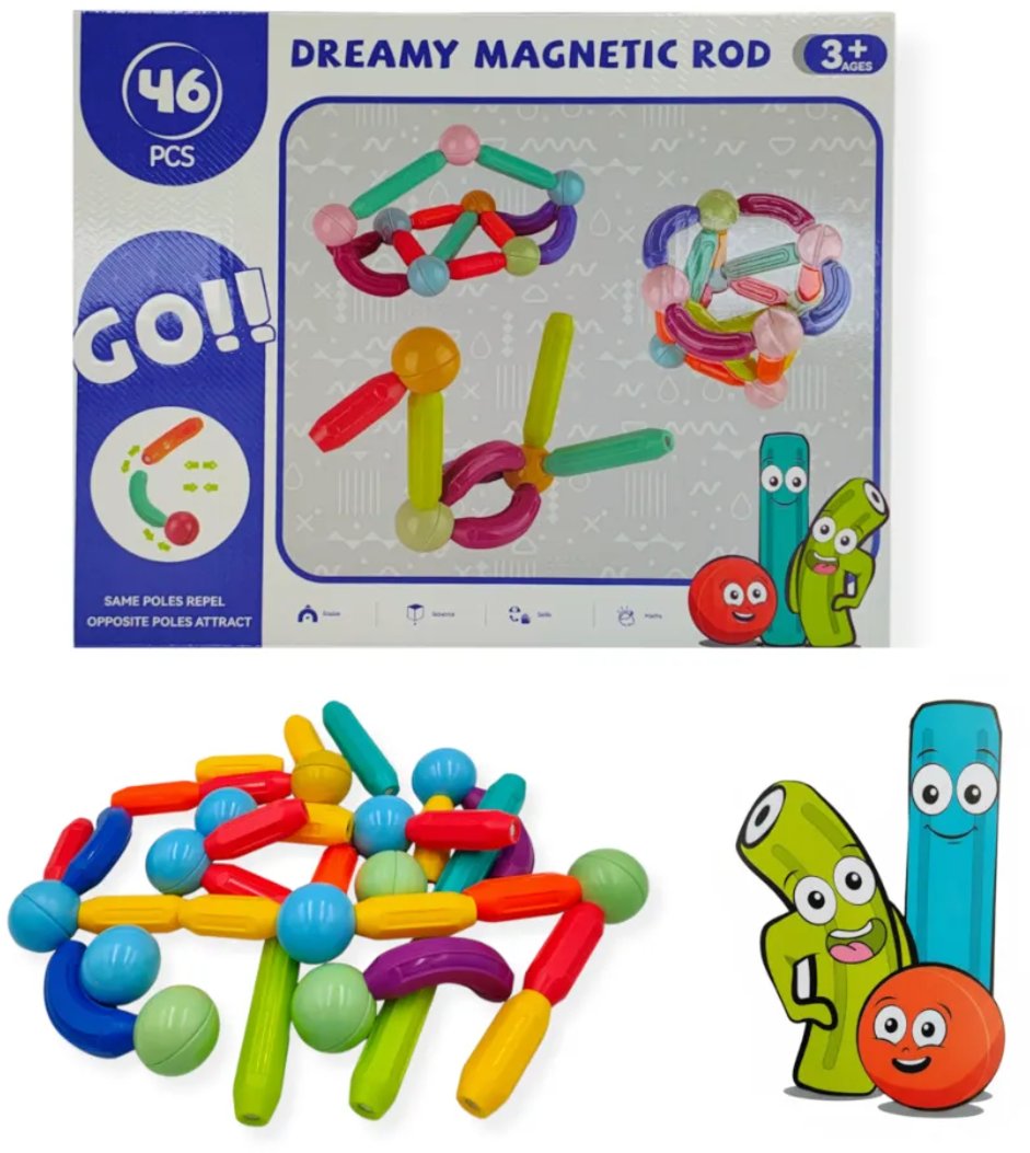 DWM Magnetyczne pałeczki i kulki 46 el. 3+