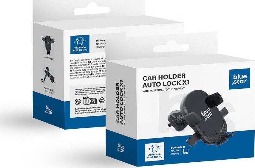 Blue Star BLUE STAR uchwyt samochodowy AUTO LOCK X1 do kratki wlotu czarny