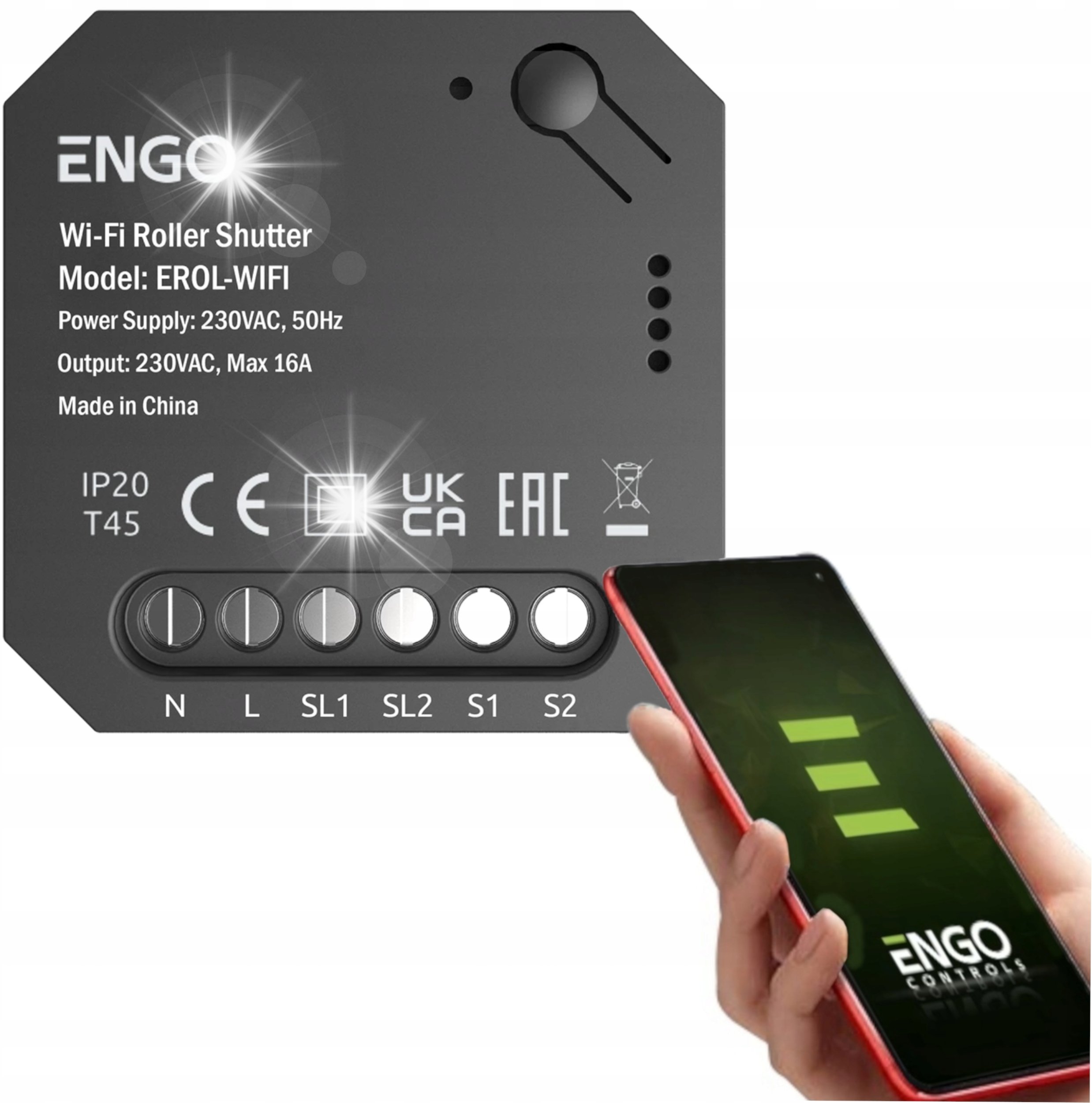 Engo EROL WIFI STEROWNIK ROLET WiFi DO SYSTEMU ENGO SMART PODTYNKOWY