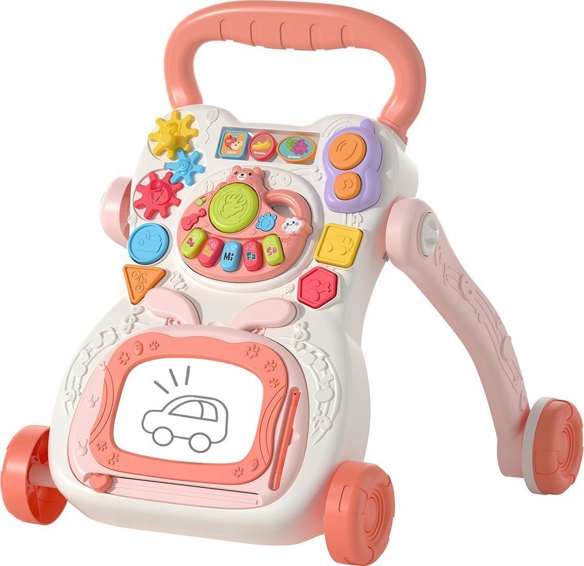 Chodzik pchacz edukacyjny interaktywny rÃ³Å¼owy