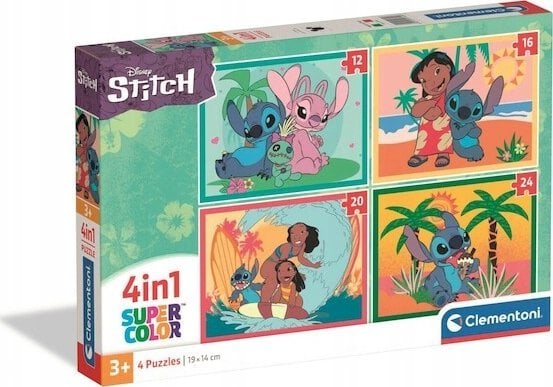 Clementoni Puzzle SuperColor 4w1 Disney Stitch - łącznie 72 elementy (21745)