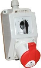 Spamel Zestaw instalacyjny z gniazdem 32A 5P L-0-P czerwony (ZI02R461)