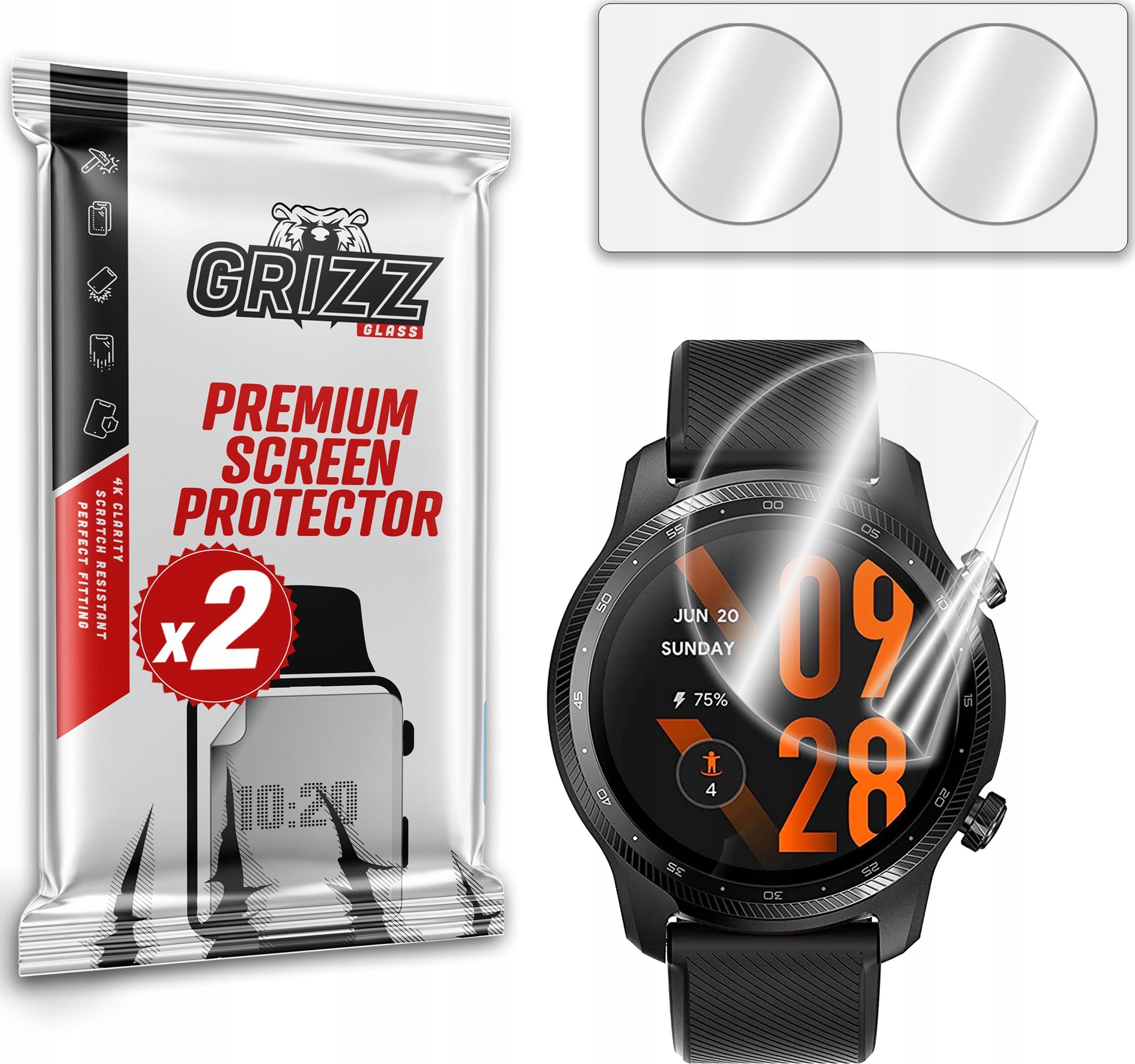 GrizzGlass Folia ceramiczna GrizzGlass CeramicFilm TicWatch 3 Pro Ultra