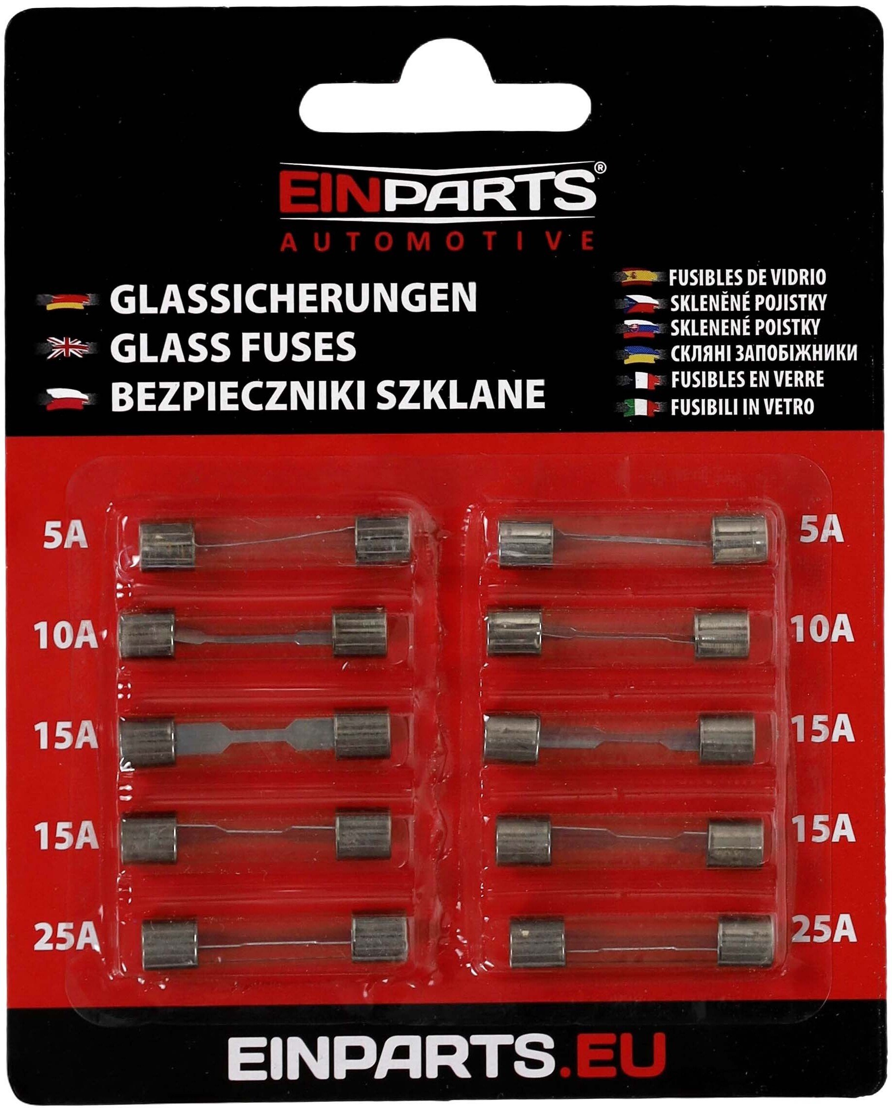 Einparts Automotive Bezpieczniki szklane 630 MM 250V, 10 SZT. EPFUSE35