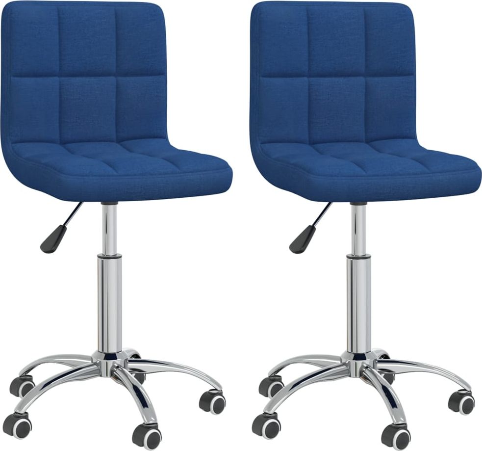 Zdjęcia - Krzesło VidaXL Obrotowe  stołowe, 2 szt., niebieskie, obite tkaniną 