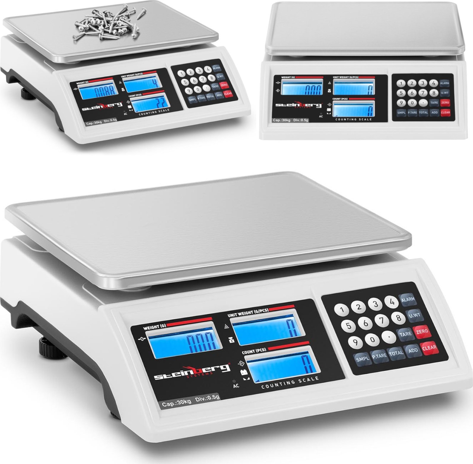 Steinberg Waga sklepowa handlowa licząca LCD RS232 30000 g / 0.5 g Waga sklepowa handlowa licząca LC...