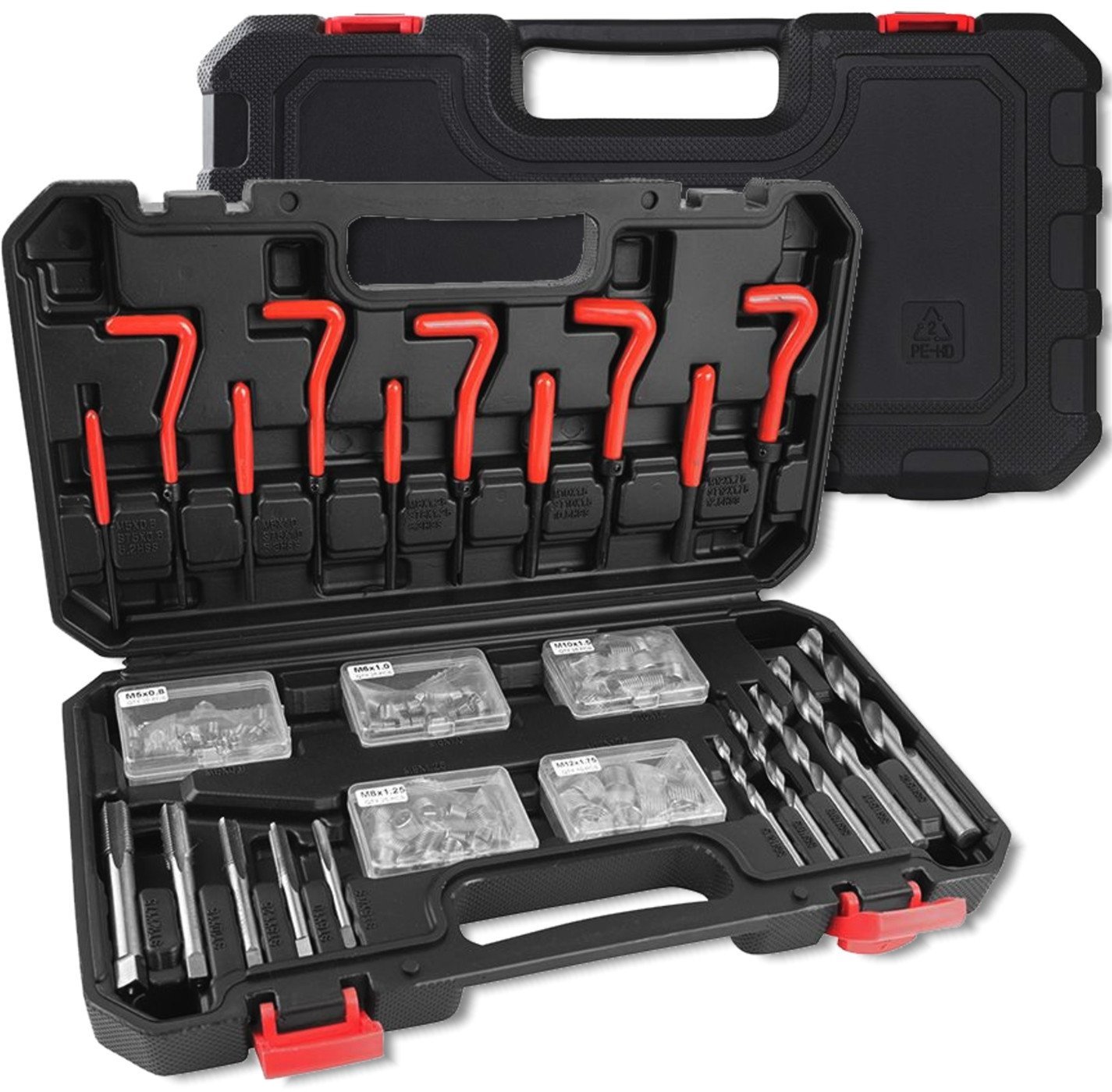 Zestaw do naprawy gwintów, gwintowniki 131el. M5-M12