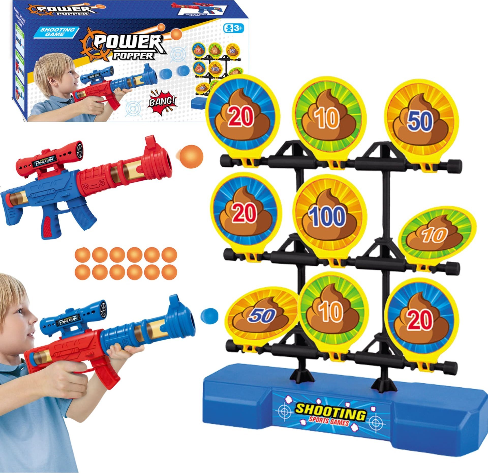 ProNice Zestaw Do Strzelania Pistolet Karabin Naboje Piankowe Ruchoma Tarcza