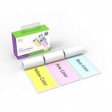 myFirst Camera Insta Wi Thermal Sticker Pink Blue Yellow- naklejki termiczne, wkłady do Insta2/Wi/20 (3 kolorowe rolki x 3m)