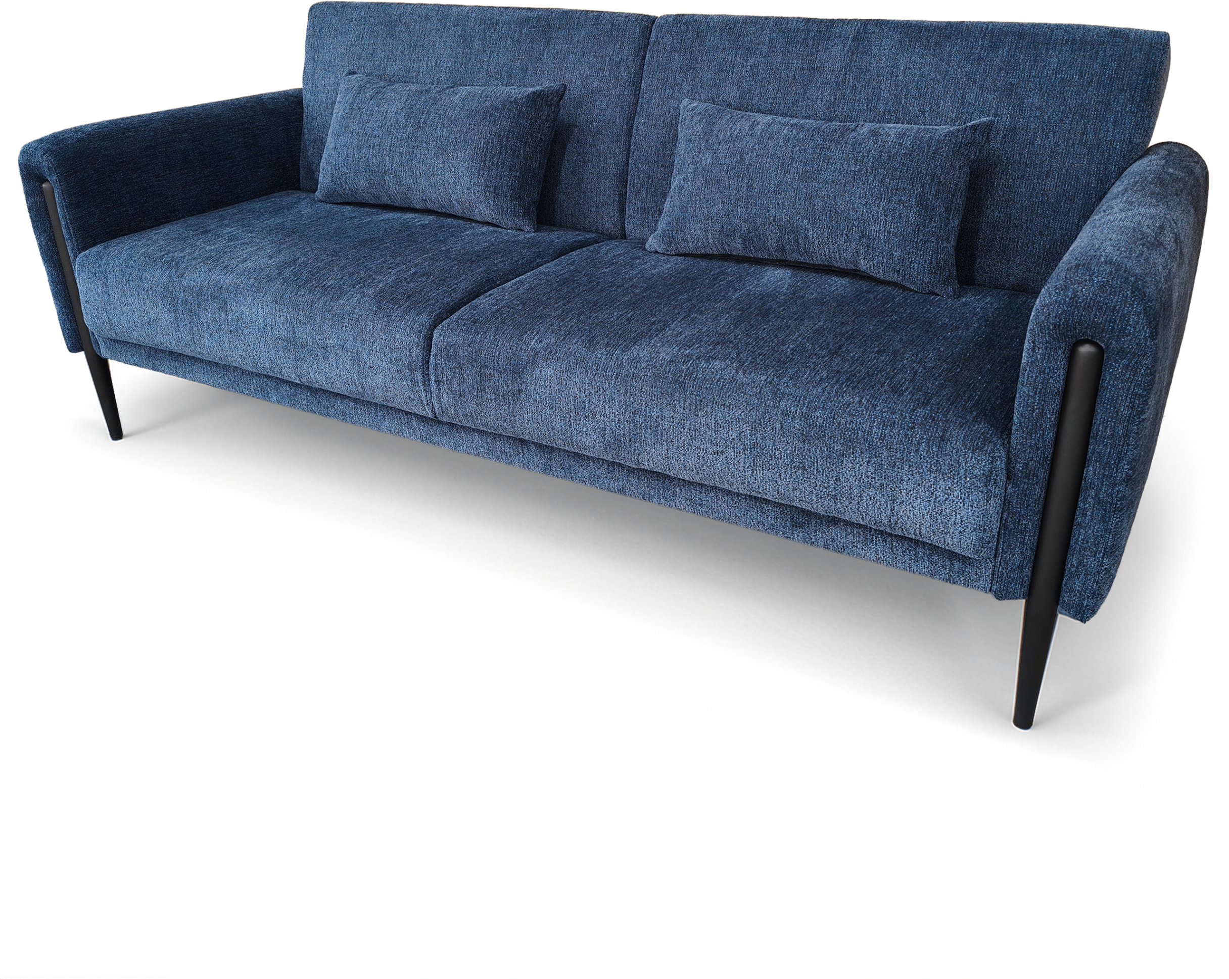 Sofa wypoczynkowa Dalia granatowa z funkcją spania kanapa szenilowa