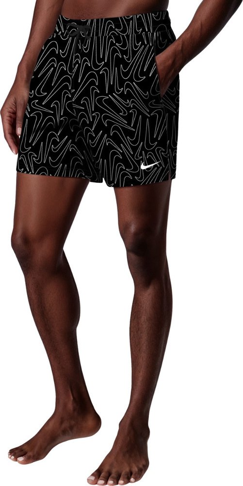 Nike Odzież do sportów wodnych Spodenki kąpielowe Breaker Tossed Swoos 5" Volley czarne (NESSG572 00...