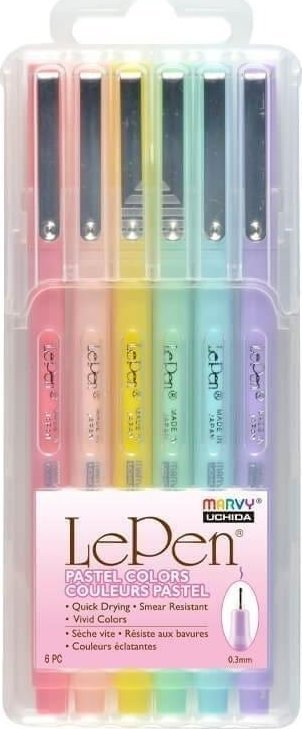 Cienkopisy Le Pen Pastel 6 kolorów