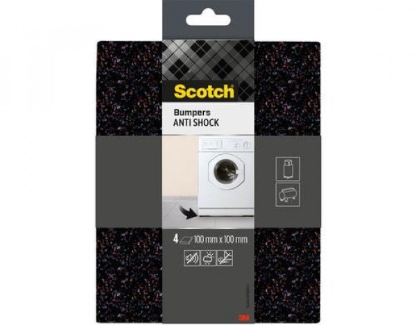 Scotch Gumowe podkładki antywibracyjne SCOTCH, 100x100mm, 4 szt., czarne