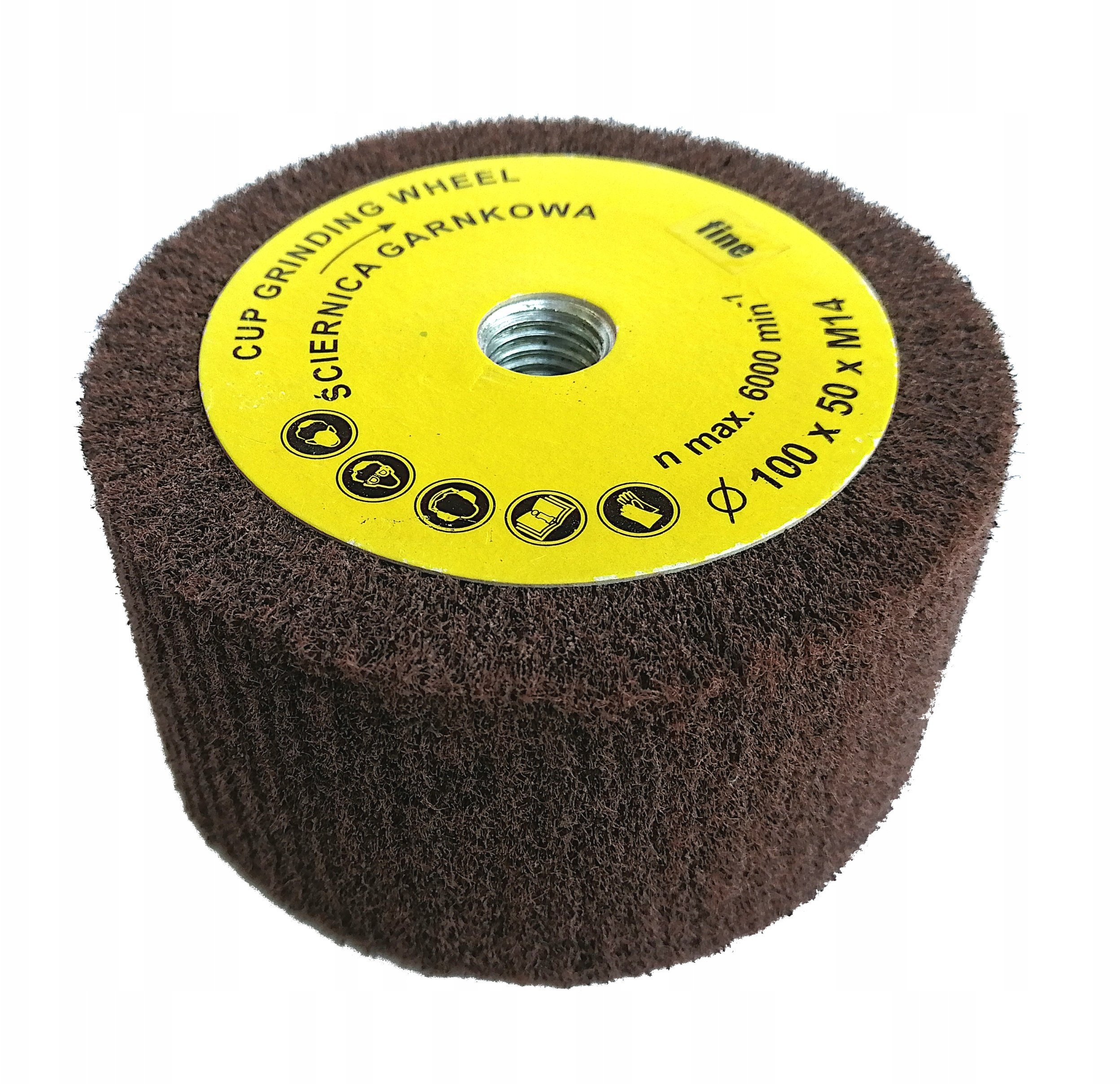 Glob Ściernica walcowa garnkowa 100x50mm z gwintem M14 z włókniny (GLOB-SG-10050M14-FINE)